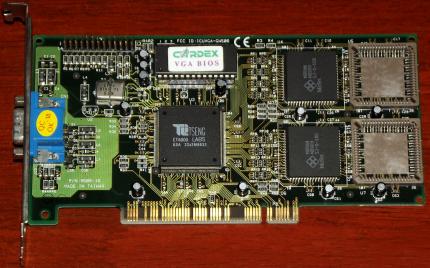 Gainward Challenger EV, Tseng Labs ET6000, Cardex VGA Bios, 2MB MDRAM (erweiterbar auf 4MB über 2 PLCC Sockel) PN: 9506-16 FCC-ID: ICUVGA-GW506, Graf0154 CVS Ing. GmbH Bremen, PCI 1996