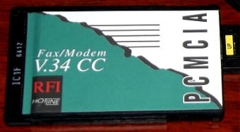 RFI HotLine V.34 CC PCMCIA Fax Modem