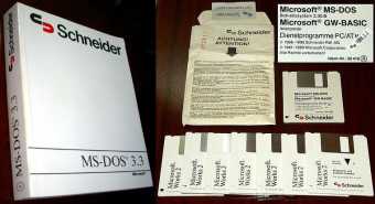 Schneider MS-DOS 3.30B + GW-Basic & MS-Works 2 anno 1989