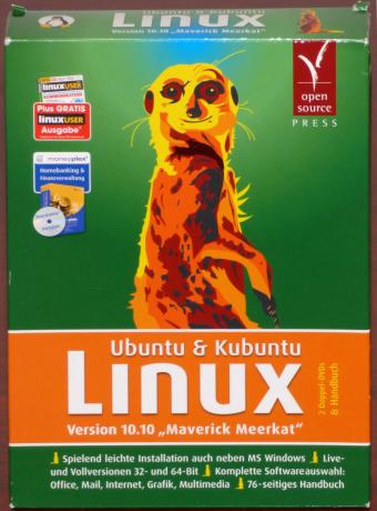 Ubuntu & Kubuntu Linux Version 10.10 (Maverick Meerkat) 2 Doppel DVDs inkl. Handbuch & Bonus-CD moneyplex Homebanking Finanzverwaltung OVP open source Press 2010