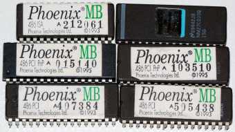 6x Phoenix Technologies Ltd. 486 ISA PCI PnP Phoenix MB Bios EPROMs 1993-'95