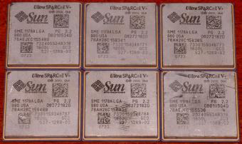 6x Sun UltraSPARC IV+ 1800MHz CPUs SME 1178A LGA PG 2.2 980 USA D62722182D 1800L GC3 527-1269-02 SMI 2003