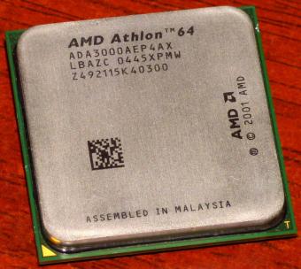 AMD Athlon 64 3000+ CPU ADA3000AEP4AX (K8 NewCastle) Socket-754 Malaysia 2001