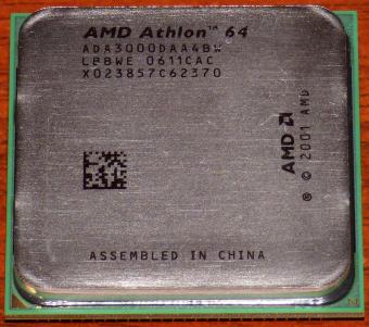 AMD Athlon 64 3000+ CPU (K8 Venice) ADA3000DAA4BW LBBWE 0611CAC Socket-939 China 2001
