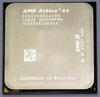 AMD Athlon 64 3200+ ADA3200DAA4BW (939-pin mPGA K8 Venice) CPU 2001