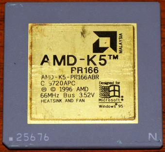 AMD K5 PR166 CPU (Goldcap) 66MHz Bus 3.52V 1996