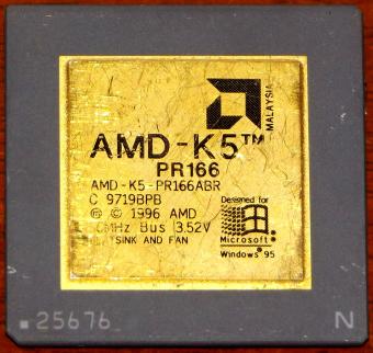 AMD K5 PR166 CPU PR166ABR 3.52V Designed for Windows 95 Malaysia 1996