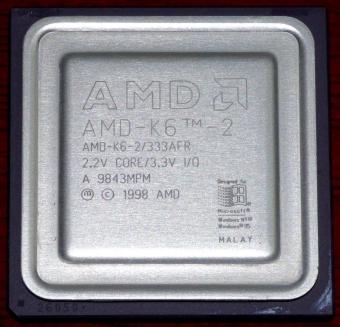 AMD K6-2 333MHz CPU 333AFR 2.2V Core 3.3V I/O Malay 1998