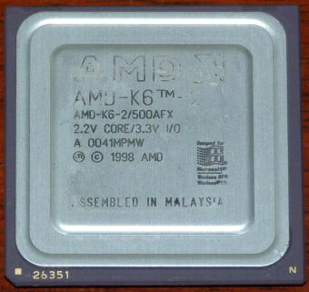 AMD K6-2 500AFX 500MHz CPU 2.2V Core 1998
