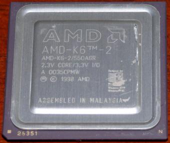 AMD K6-2 550MHz CPU 2.3V Core 3.3V I/O Malaysia 1998