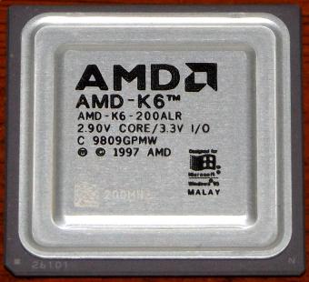AMD K6 200MHz CPU K6-200ALR 2.90V Core 3.3V I/O Malay 1997