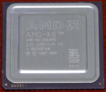 AMD K6 266MHz CPU 266AFR 2.2V Core 3.3V I/O Malay 1997