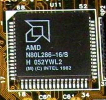 AMD N80L286-16/S Intel 1982 & Acer M1207-16 Chipsatz