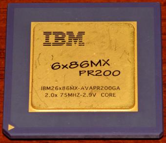 IBM 6x86MX PR200 CPU IBM26x86MX-AVAPR200GA 2x 75MHz 2.9V Core Goldcap USA 1995