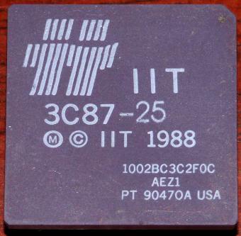 IIT 386er 25MHz FPU 3C87-25 cPGA-68 Integrated Information Technology USA 1988