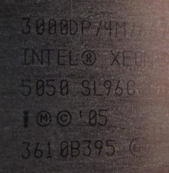Intel Xeon 5050 3000DP, 4MB L2 Cache, 667 FSB, Costa Rica 2005, LGA771, sSpec:SL96C Dual-Core (Dempsey) CPU