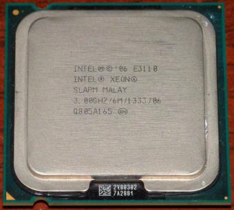 Intel Xeon E3110 2-Core CPU 3.00GHz/6M/1333 sSpec: SLAPM Sockel-775 Malay 2006