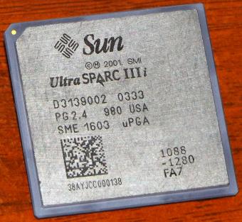 Sun UltraSPARC IIIi 1280MHz CPU SME 1603 uPGA PG 2.4 980 USA 2001