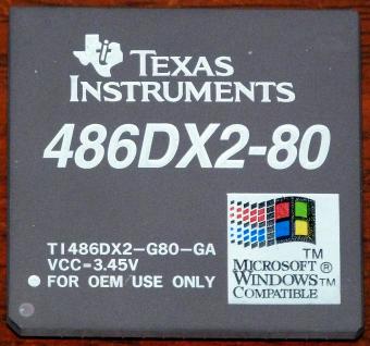 Texas Instruments 486DX2 80MHz CPU TI486DX2-G80-GA VCC 3.45V Windows Compatible