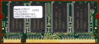1x 256MB DDR 266MHz CL 2.5 Hynix PC2100S mobile RAM 25330-HYMD232M646A6-H Korea