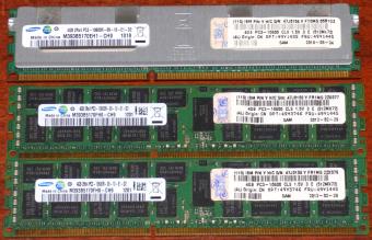 3x Samsung 4GB 2Rx4 PC3 10600R-09-10-E1-D2 DDR3 RAM 1333 ECC IBM-Server CL9 1.5V OPT: 49Y3746 P/N: Y H/C FRU: 49Y1445