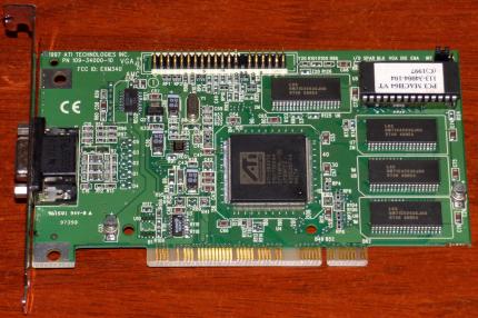 ATI Mach64 TV PN: 109-34000-10 FCC-ID: EXM340 ATI-264VT2 GPU 2MB EDO PCI 1997