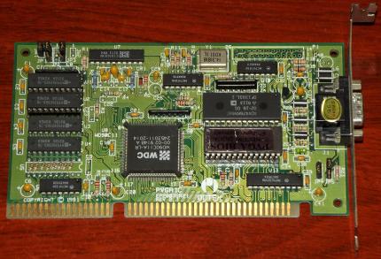 Octek PVGA1C, Western Digital EP200335R21 Rev. 2.1, WDC WD90C11A-LR GPU, ISA Grafikkarte 1991