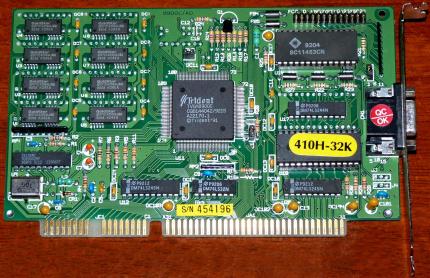 Trident Microsystems 8900C/AD Trident TVGA8900C FCC-ID: HNG2YPTVGA96X8C20 410H-32k Bios ISA 1992