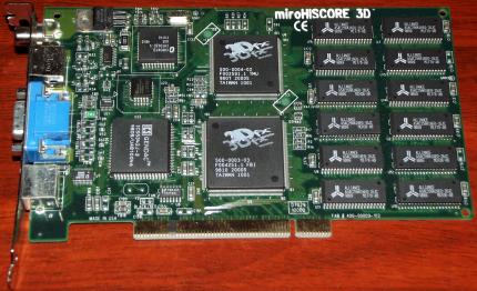 miro HiScore 3D mit Voodoo 3Dfx GPU, 6MB, TV-Out, PCI 1997