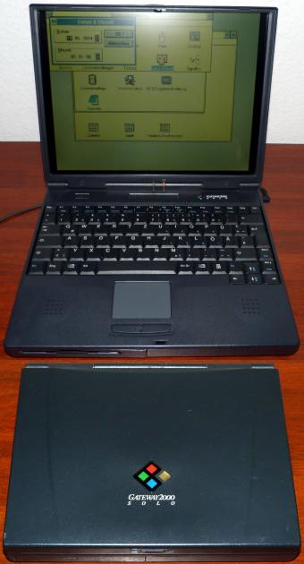 Gateway 2000 Model: Solo 2300, Intel Pentium MMX 200MHz mobile CPU, Farb-TFT 18-bit XGA, 32MB RAM, Fujitsu M2724TA IDE 1,68GB HDD, NeoMagic MagicGraph 128XD SVGA-Grafik, Soundkarte & USB, Wechsel CD-ROM & Diskettenlaufwerk, Phoenix Bios 1998