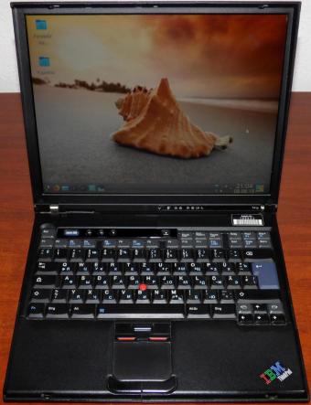 IBM ThinkPad T41p (Type 2373) Intel Pentium M 1.7GHz CPU, 1GB RAM, Toshiba SD-R9 DVD-ROM, Hitachi 60GB TravelStar HTS726060M9AT00 HDD, ATI Mobility FireGL-T2 GPU, USB & LAN, Sound, Atheros AR5212 11g WLAN, Phoenix Bios v3.00c, orig. IBM 16V/7.5A Netzteil, Sanyo Li-Io Akku, ThinkPad Docking-Station 2004