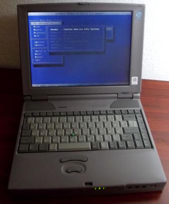 Toshiba Satellite 220CS 1,4GB Model: PA1240EYV-GRDI, Bios Ver. 6.90, Intel Pentium 133MHz CPU, 16MB RAM, 1,4GB HDD, Sound & USB, 12