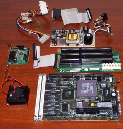 486er SBC AP4100AA V1.3 ISA inkl. AMD Am5x86-P75 CPU AMD-X5-133ADW, ALI M1429G-A1 M1431, Printer- FDC- & IDE-Connector, inkl. Soundkarte, Lüfter & Netzteil, AmiBios 1993