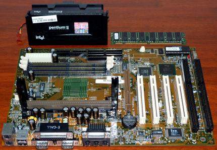 Chaintech 6BTA2 Mainboard, Yamaha XG YMF724 on-Board Sound & USB, Intel Pentium II 400MHz CPU sSpec: SL2U6, 64MB SpecTek SDRAM, GBTA2-G103N Bios 1998