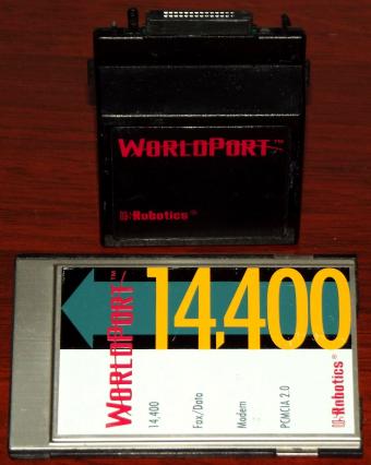 U.S. Robotics WorldPort 14400 Fax/Data Modem PCMCIA 2.0 BZT FCC-ID: CJE-0224