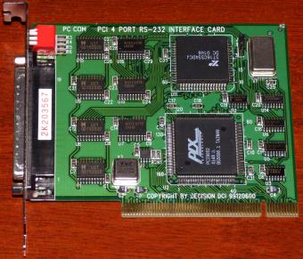 PC COM PCI 4 Port RS-232 Interface Card Decision DCI 99120600 PLX PCI9052 XP ST16C554DCJ PCI