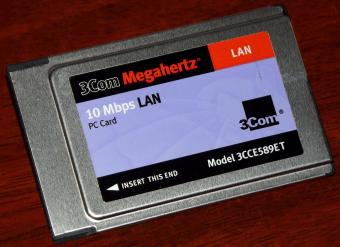 3Com Megahertz 10Mbps LAN PC-Card Model: 3CCE589ET 1999