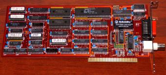 AMD AM7990PC-80, AM7992BDC, HM6264LP-12 BNC LAN Netzwerk ENET 1.4 LS ISA rotes PCB