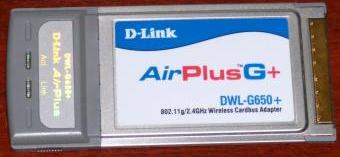 D-Link AirPlusG+ DWL-G650+ 802.11g 54Mbps Wireless Cardbus-Adapter inkl. Treiber-CD