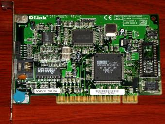 D-Link DFE-500TX Rev-C1 Digital 21140-AC FCC-ID: KA2APC500X2 PCI NIC 1996