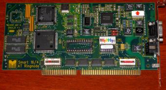 Madge Smart 16/4 AT Ringnode Ti LAN TMS380C16PQL, Madge MB606210U, 152-034-04 Board-No. 152-028-14 ISA UK 1993