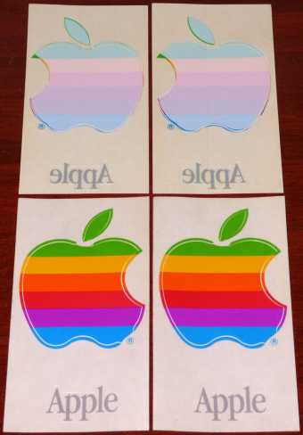 4x Apple Logo Aufkleber ca. 6cm