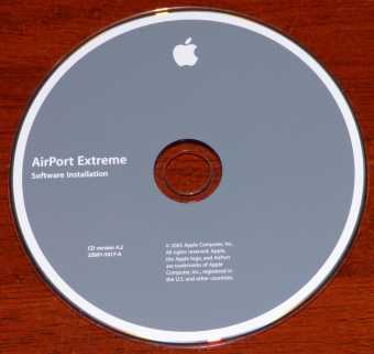 Apple AirPort Extreme Software Installation CD Version: 4.2 2Z691-5417-A 2005