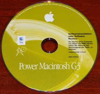 Apple Power Macintosh G3 Mac OS 8.5 (Online Update bis 8.6) Softwareinstallation oder Software Restore CD D691-2078-A 1998