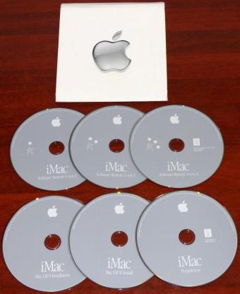 Apple iMac G4 Software Install CDs OS 9 & OS X Version 10.1.4 Programme & 3x Restore CDs Part-No: 2Z691-3738-A 2002