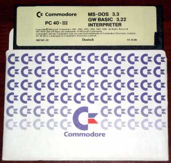 Commodore PC 40-III MS-DOS 3.3 & GW Basic 3.22 Deutsch 1988