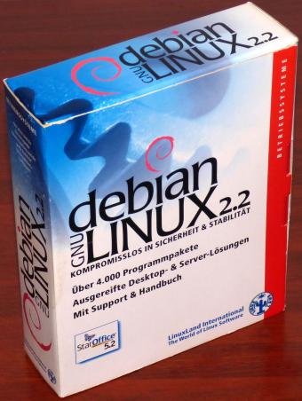 Debian GNU Linux 2.2 (Potato) inkl. 350S. Guide OVP LinuxLand 2000