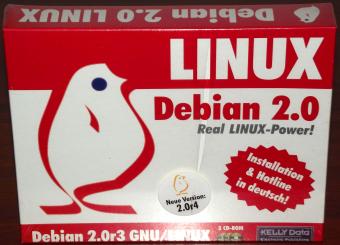 Debian Linux 2.0 (Hamm) von Kelly Data mit KDE 1.0 & Gnome 0.30 OVP 1998