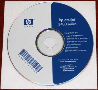 Hewlett Packard hp deskjet 3400 series Printer Software CD-ROM v 5.x Win98/2000/Me/XP MacOS 9.x Palomar Software 2002