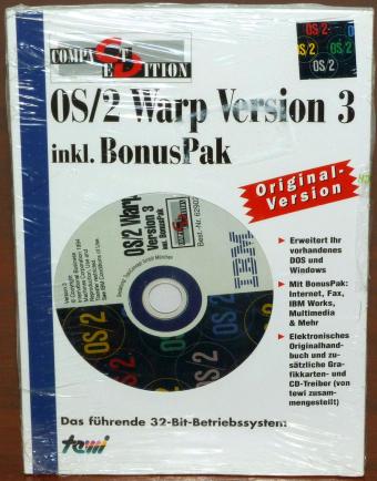 IBM OS/2 3.0 Warp inkl. BonusPak OVP Tewi Verlag Compact Edition ISBN 3-89362-902-5 UVP 179DM 1993